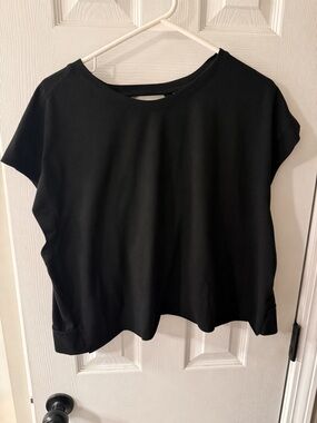 Black Women's open back oversized top